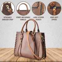 Thumbnail for Lady Conceal Handgun Purses Concealed Carry Emma Leather Satchel Lockable CCW Bag