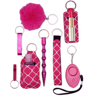 Thumbnail for fight fobs basic pink self defense keychain set panic alarm