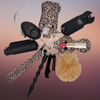 Thumbnail for FF-LPD-defense-divas-leopard-cheetah-self-defense-kit-keychains stun gun