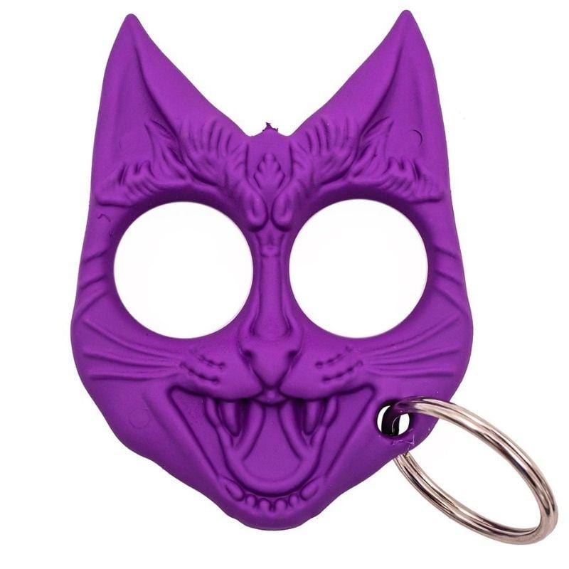 Hiss and Hurt Self Defense Cat Keychain purple