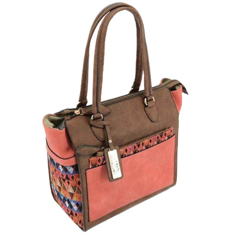 aztec CORAL print conceal carry purse