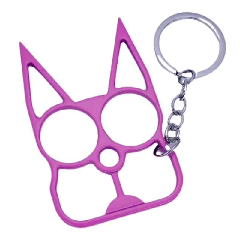 defense-divas meowch purple cat self defense keychain