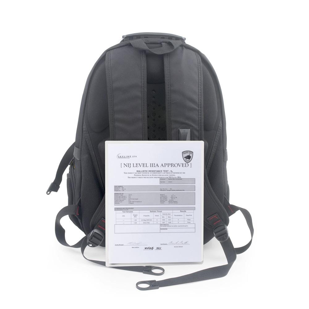 Defense Divas® Bullet Blocker ProShield II Bulletproof Laptop Backpack - Black