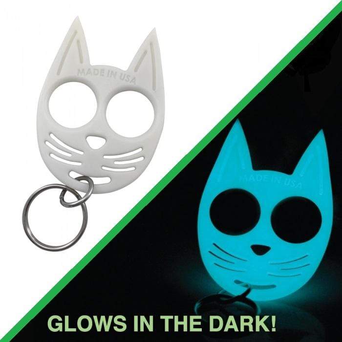 Defense Divas® Impact Self Defense Ninja Kitty Self Defense Keychain Ring Impact Self-Defense Glow In Dark