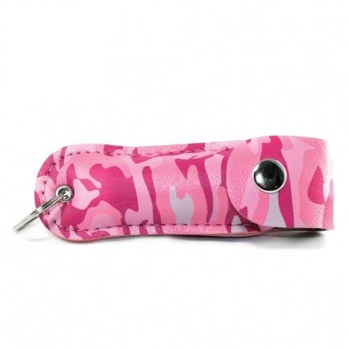 Defense Divas® Pepper Spray Pink Camouflage Police Strength 18 OC Pepper Spray Key Chain Pink/Gray