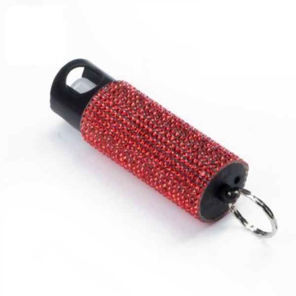 Guard Dog Pepper Spray Rhinestone Bling It On Pepper Spray Self Defense Key Ring Red