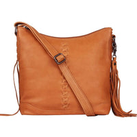 Thumbnail for Lady Conceal Handgun Purses Concealed Carry Blake Scooped Leather Crossbody Lockable CCW Bag Caramel