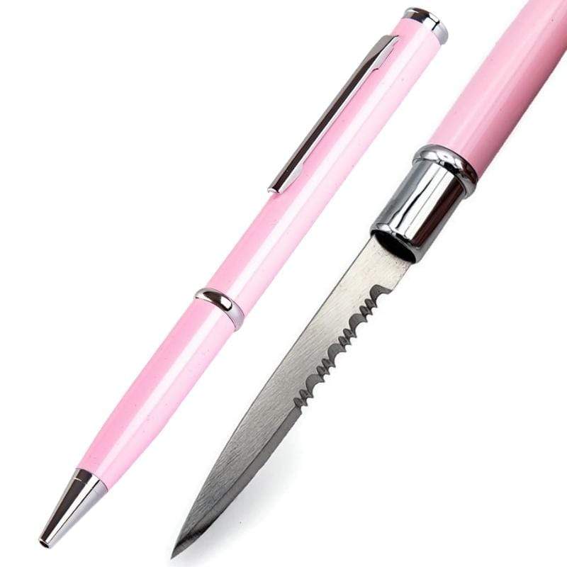 Defense Divas® Knives & Knuckles Write Or Fight Pen Knife Pink