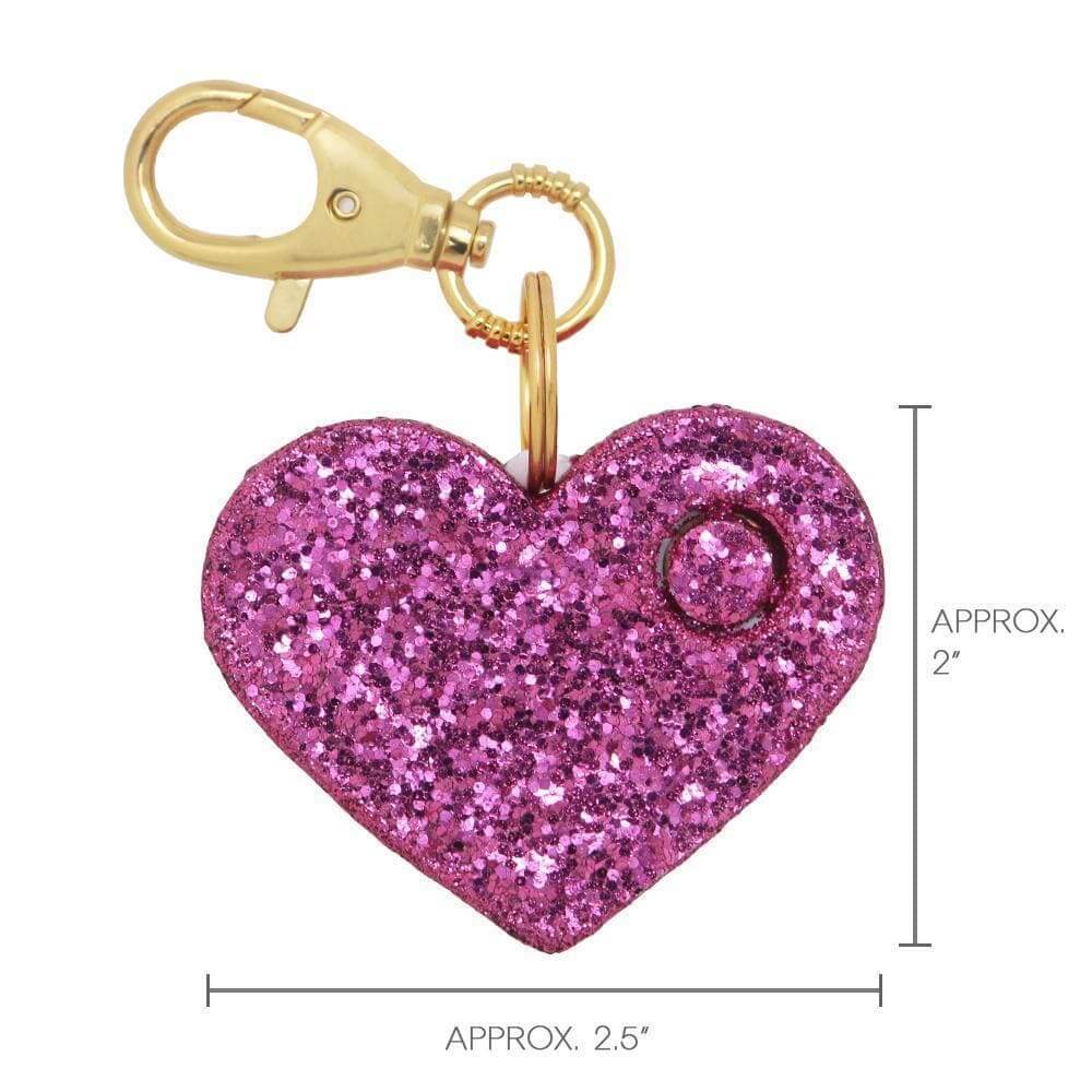 Bling Pink Heart Panic Alarm Personal Safety Flashlight Key Chain