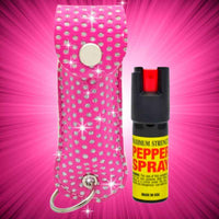 Thumbnail for diamond-defender-bling-pepper-spray-keychain-pouch-pink