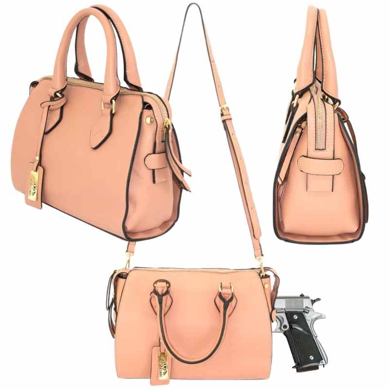 peach bella cameleon conceal carry purse 3 side views