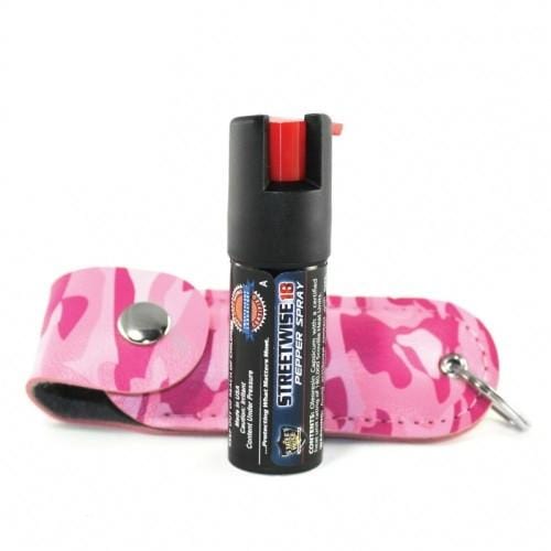 Defense Divas® Pepper Spray Pink Camouflage Police Strength 18 OC Pepper Spray Key Chain