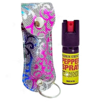 Thumbnail for rainbow-foil-sparkle-pepper-spray-pouch-keychain
