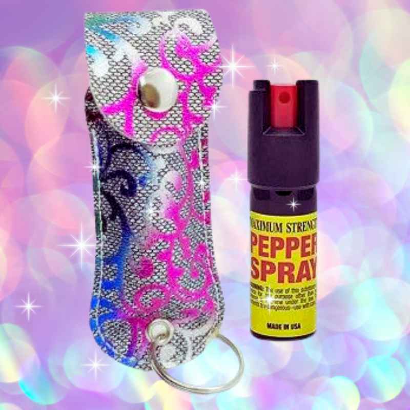 rainbow-foil-sparkle-pepper-spray-pouch-keychain