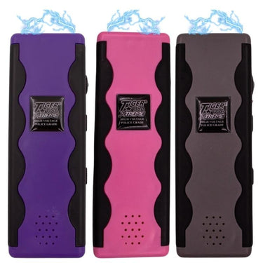 tiger revelator stun guns pink purple gray two toned defense divas