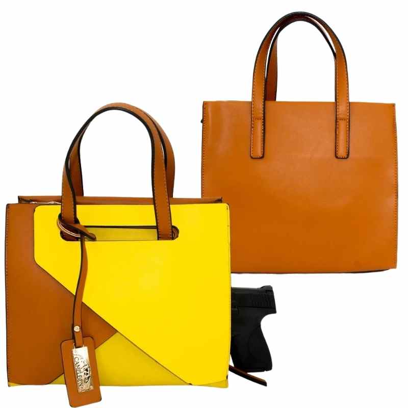 yellow block cameleon conceal carry mia handbag