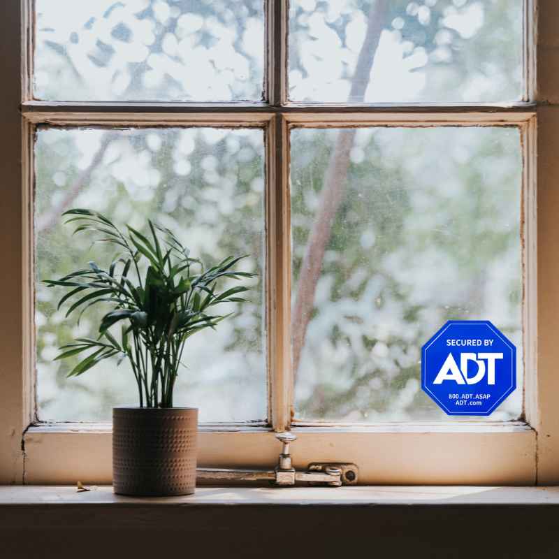 adt security system double sided sticker inside window