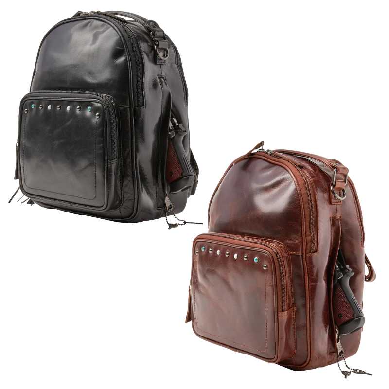 concealed carry backpack leather Concealed Carry Sawyer Leather Backpack