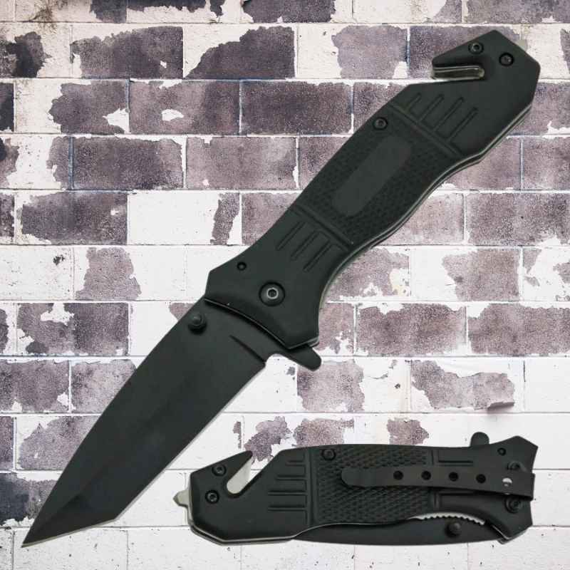 black-tanto-blade-auto-survival-knife