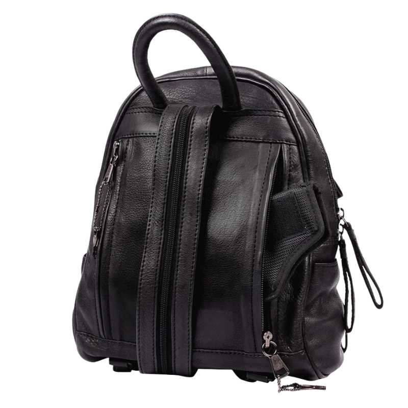 ccw-compartment-daisy-black-leather-concealed-carry-backpack-edc-lockable-bag