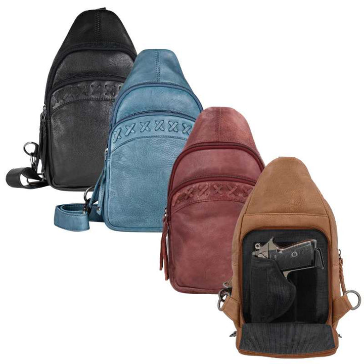 Taylor Leather Conceal Carry Sling Backpack Purse