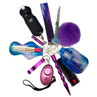 Thumbnail for deluxe-self-defense-keychain-set-purple-fight-fobs-galaxy