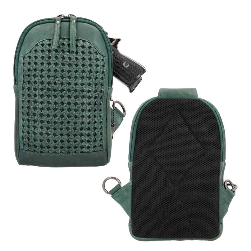 bristol small leather backpack navy Bristol Leather Concealed Carry Sling Backpack Purse