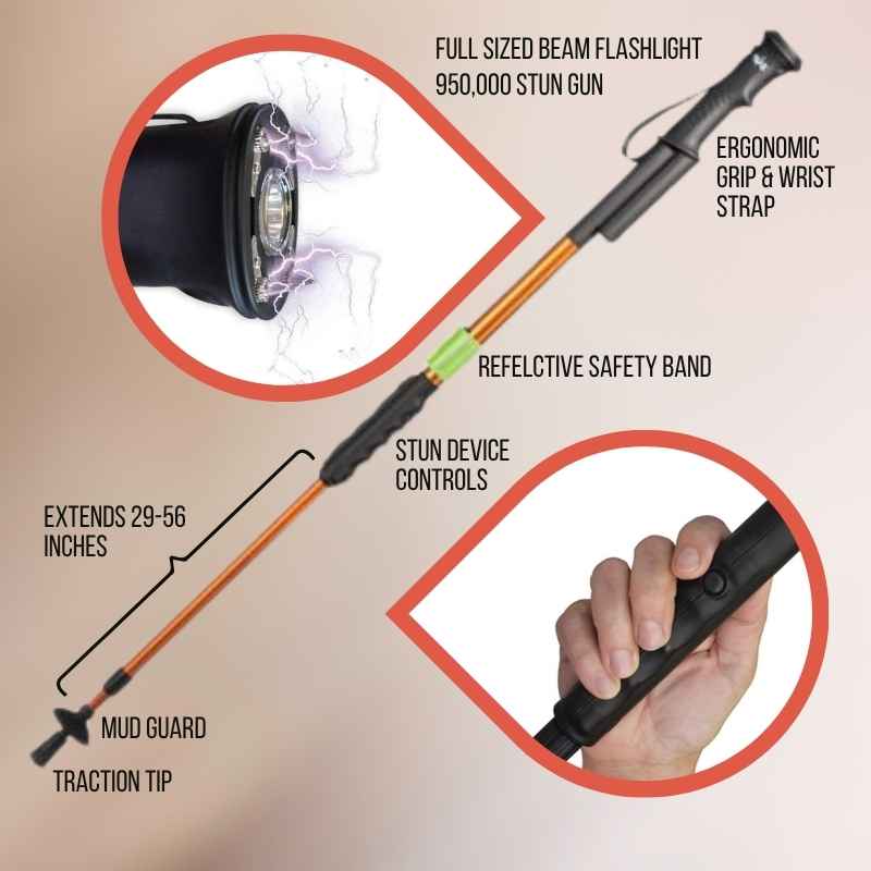 Hike 'n Strike 950,000 Volts Stun Hiking Staff | Defense Divas®