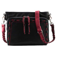 front-view-black-lockable-skylar-conceal-carry-crossbody-handbag