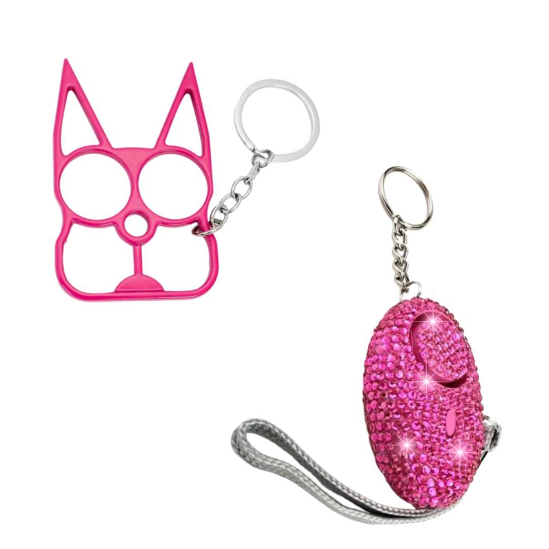 hot_pink_glam_shield_cat_bling_self_defense_keychain_set