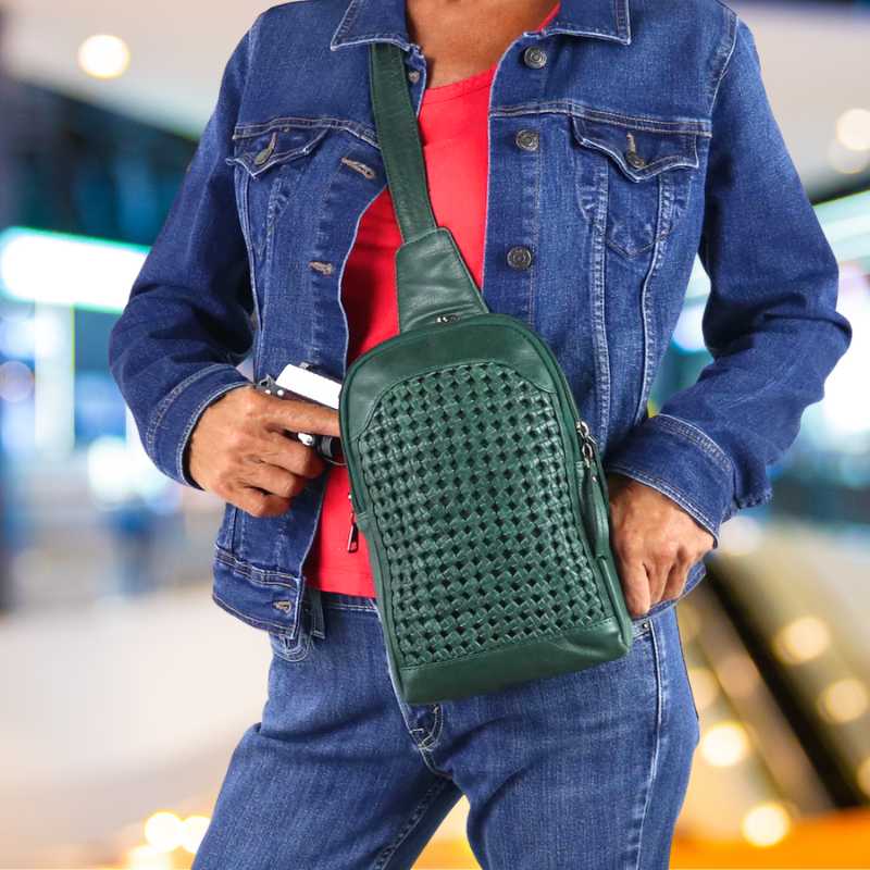 Bristol Leather Concealed Carry Sling Crossbody Backpack Purse