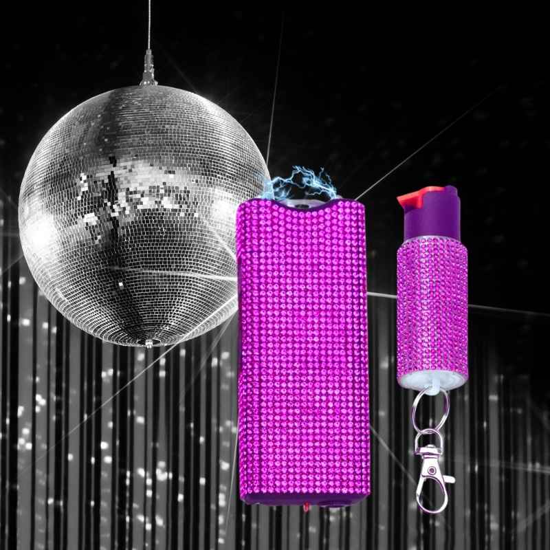Mini Rhinestoning Gun Rhinestone Mini Stun Gun and Pepper Spray Keychain Kit | Defense Divas®