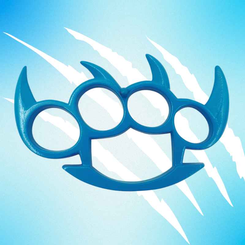 teal-cat-knuckle-claw-paper-weight