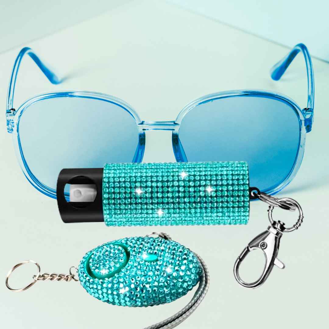teal_bling_boss_rhinestone_self_defense_keychain_set