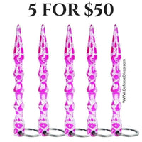 Defense Divas® Impact Self Defense 5 For $50 Pink Camo Pointed Solid Steel Kubotan Self Defense Key Chain $5 For $50 PINK