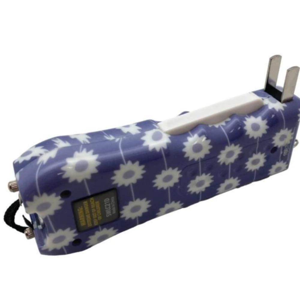 Defense Divas® Stun Guns Blue Daisy Print 21,000,000 Volt Stun Gun Flashlight Panic Alarm