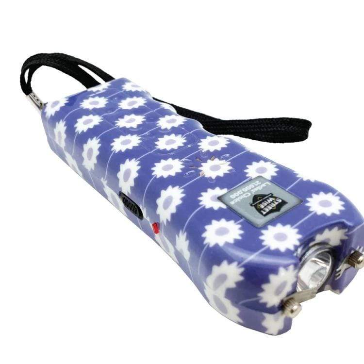 Defense Divas® Stun Guns Blue Daisy Print 21,000,000 Volt Stun Gun Flashlight Panic Alarm