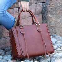 Thumbnail for Lady Conceal Handgun Purses Concealed Carry Emma Leather Satchel Lockable CCW Bag