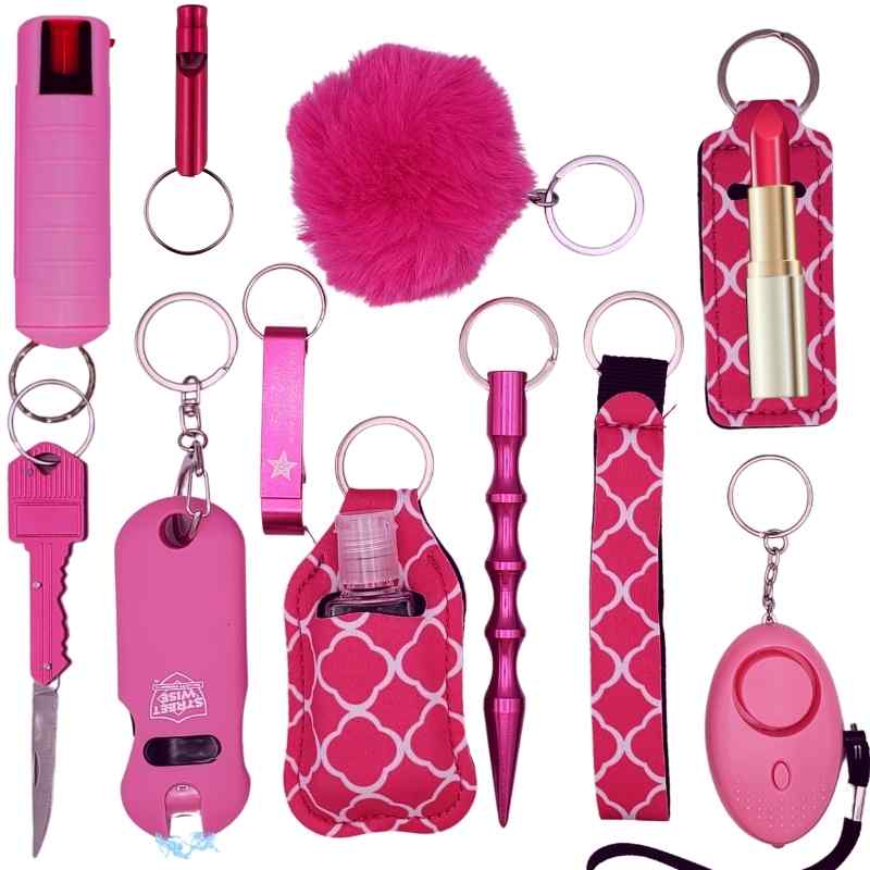 Fight Fobs® Pink Fenced Self Defense Key Chain Set | Defense Divas®