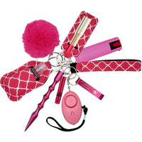 Thumbnail for pink pepper spray self defense keychain set fight fobs