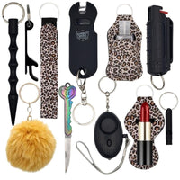 Thumbnail for FF-LPD-defense-divas-fight-fobs-leopard-cheetah-self-defense-kit-keychain deluxe