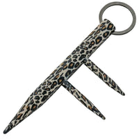 Thumbnail for Leopard Triple Pointed Solid Steel Kubotan Self Defense Key Chain