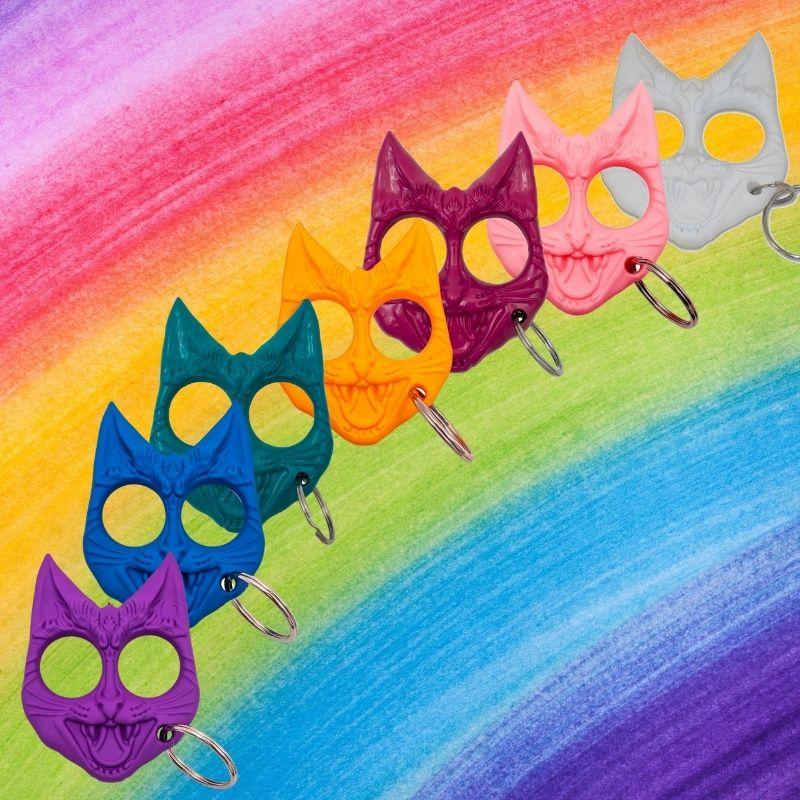 Hiss and Hurt Self-Defense Cat Keychains multi colors.jpg