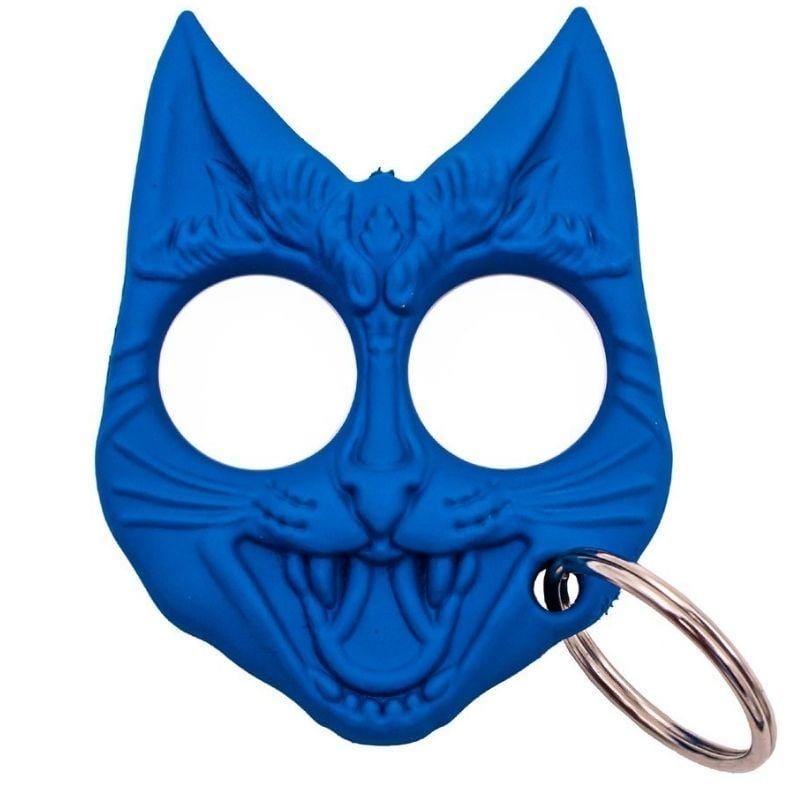 Hiss and Hurt Self Defense Cat Keychain blue