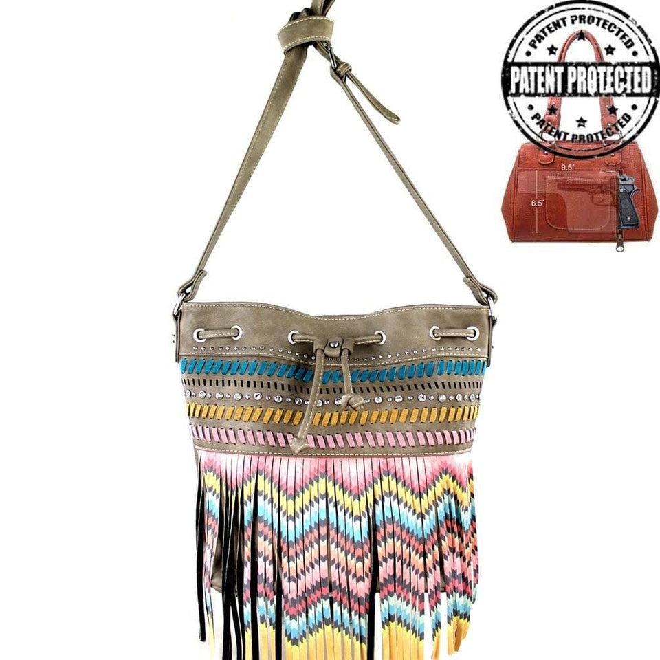 Montana West Fringe Collection Concealed Carry Purse Cross