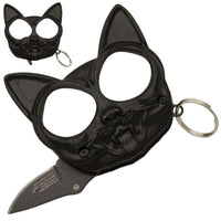 Thumbnail for Defense Divas® Knives & Knuckles Black Cat Scratch Key Chain