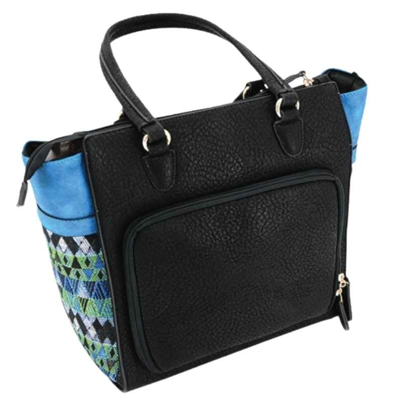 cameleon aztec blue print conceal carry purse rear pocket