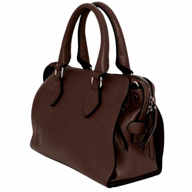 dark chestnut bella cameleon conceal carry handbag side view