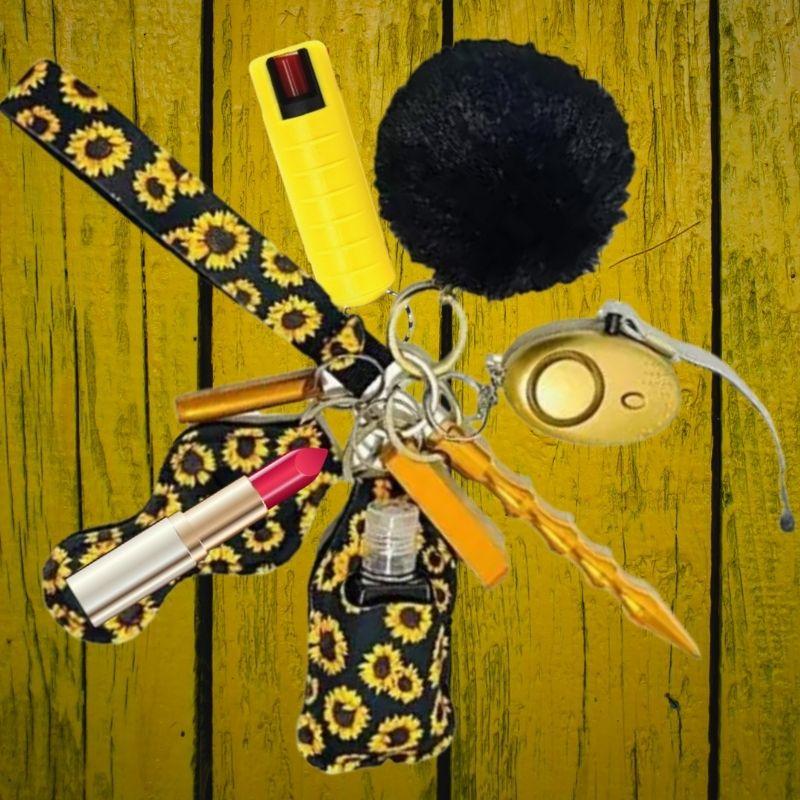 defense-divas-fight-fobs-self-defense-pepper-spray-key-chain-yellow-sunflower-kit