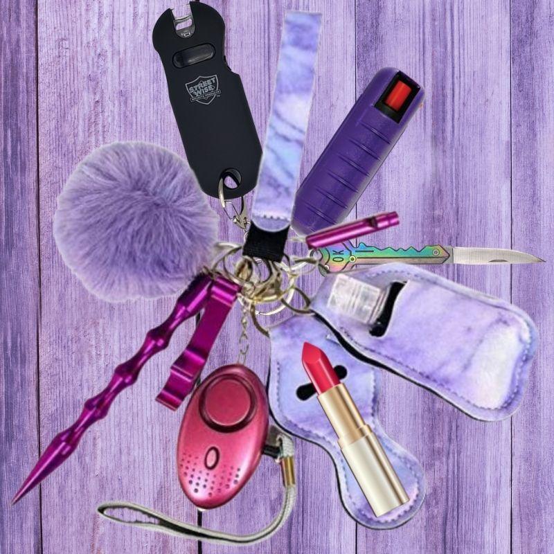 defense-divas-purple-self-defense-stun-gun-keychain-fight-fobs-kit